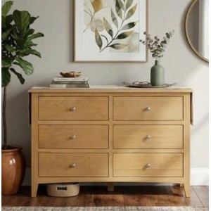 PPS Oak : Tủ Gỗ Sồi 3+3 Ngăn Kéo Ngang